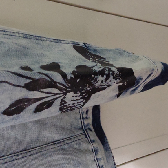 NWT Mens graphic denim jacket sz xxl - Picture 4 of 8